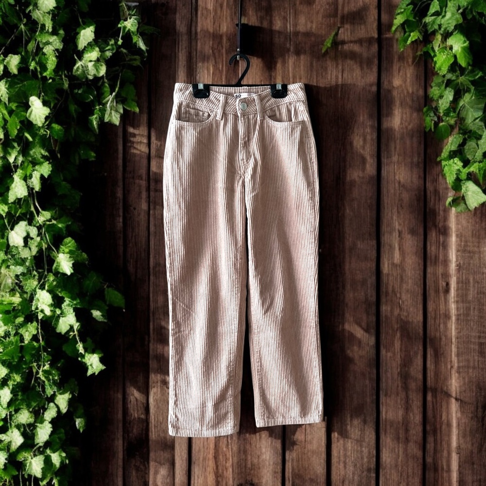 SO Goods For Life High Rise Straight Tan Wide Wale Corduroy Pants